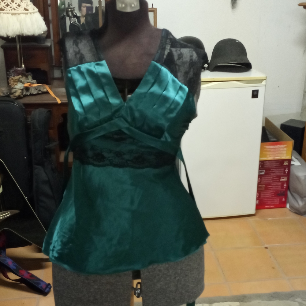 Satin and lace blouse